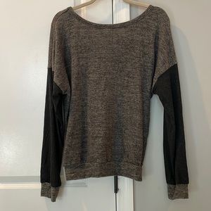 Super soft, two-toned open back shirt